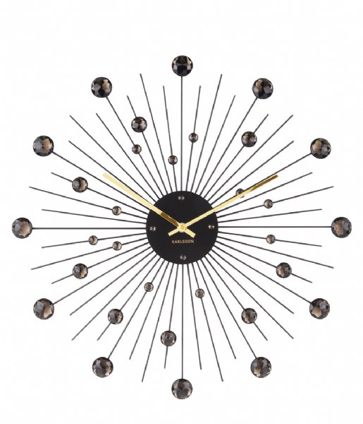 Karlsson  Wall clock Sunburst crystal large Black (KA4859BK)