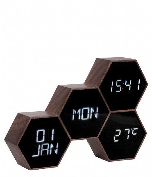 Karlsson  Alarm Clock Six In The Mix Wood painted (KA5805WD)