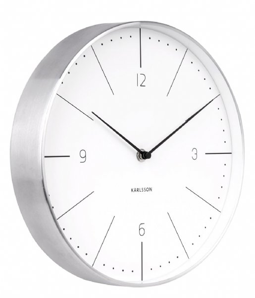 Karlsson  Wall Clock Normann Numbers Brushed Case White (KA5682WH)
