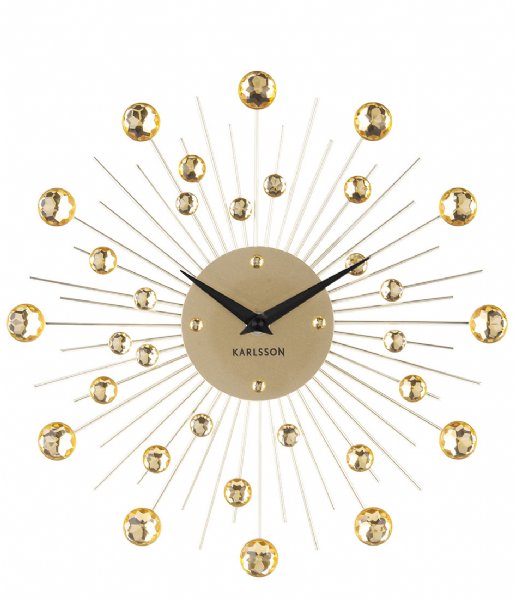 Karlsson  Wall Clock Sunburst Crystal Medium Gold (KA4860GD)