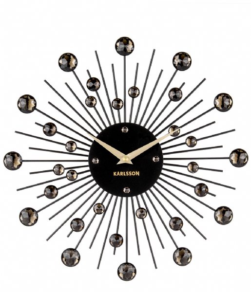 Karlsson  Wall Clock Sunburst Crystal Medium Black (KA4860BK)