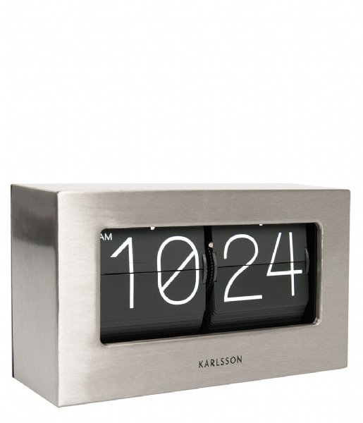 Karlsson  Wall / Table Clock Boxed Flip Brushed Steel (KA5620ST)