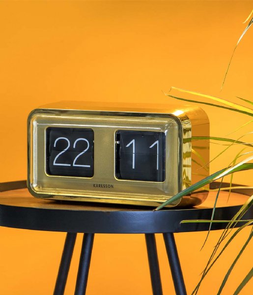 Karlsson  Table clock Bold Flip gold plated (KA5712GD)