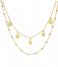 KarmaKarma Double Necklace Dots 5 Discus Zilver Goldplated (T88)