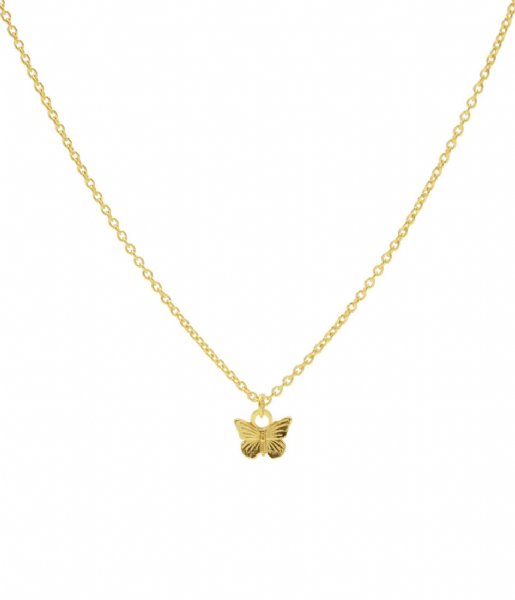 Karma  Karma Necklace Butterfly Zilver Goldplated (T232)