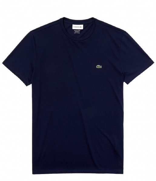Lacoste  1Ht1 Mens Tee-Shirt 06 Navy Blue (166)