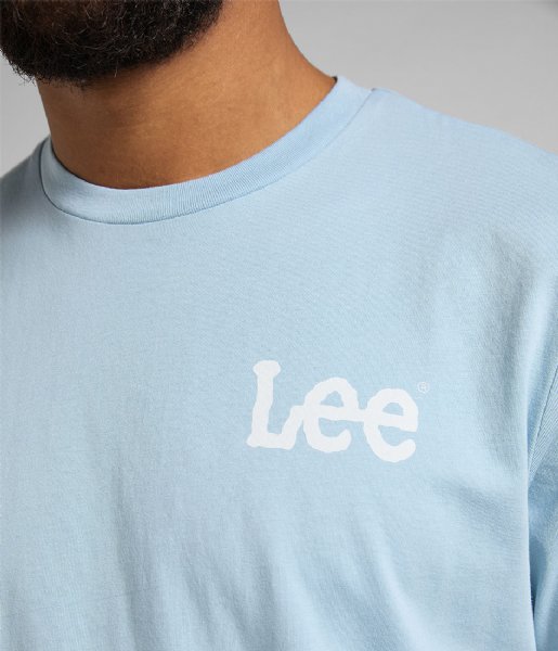 Lee  Wobbly Logo Tee Ice Blue 