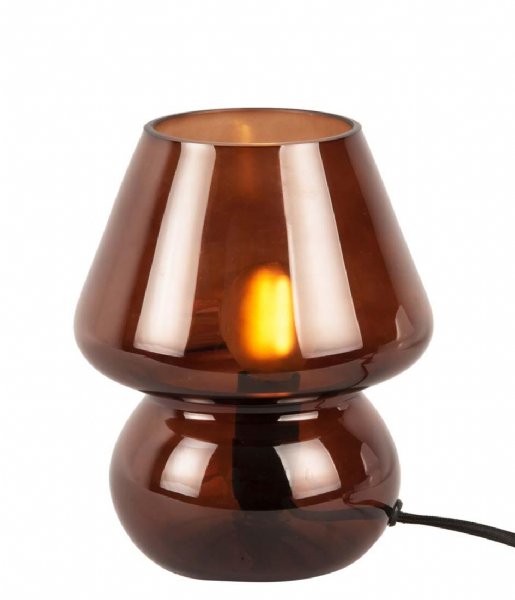 Leitmotiv Bordlampe Table lamp Glass Vintage Chocolate Brown (LM1978DB)