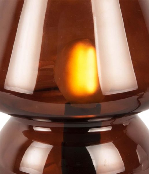 Leitmotiv Bordlampe Table lamp Glass Vintage Chocolate Brown (LM1978DB)