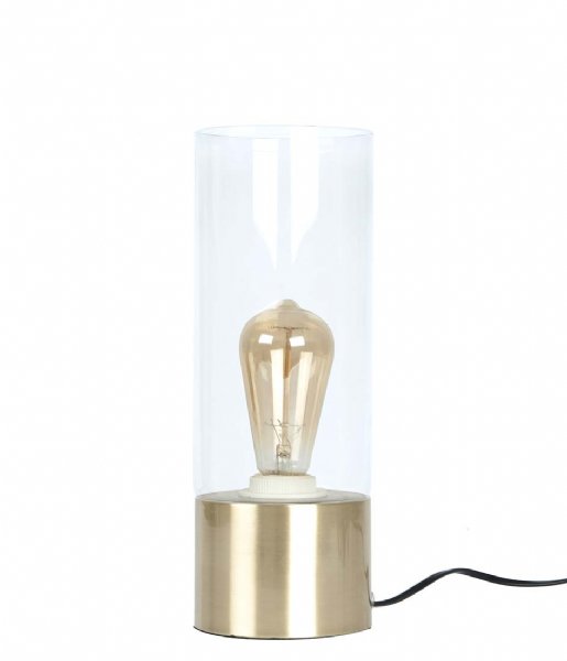 Leitmotiv Bordlampe Table lamp Lax gold plated base clear glass (LM1316)
