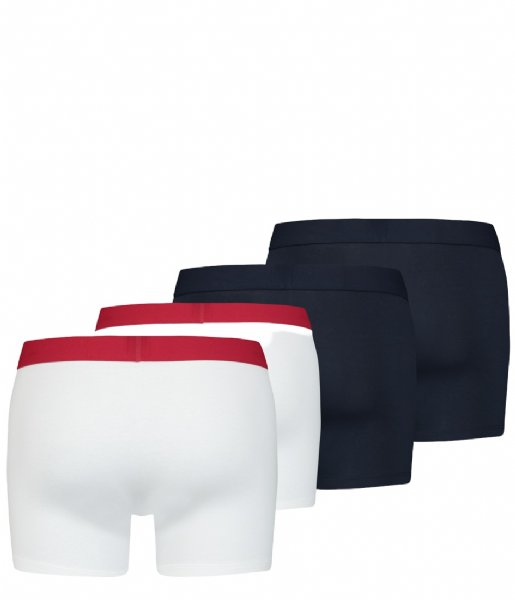 Levi's  Solid Basic Boxer Brief 4-Pack White Navy (002)