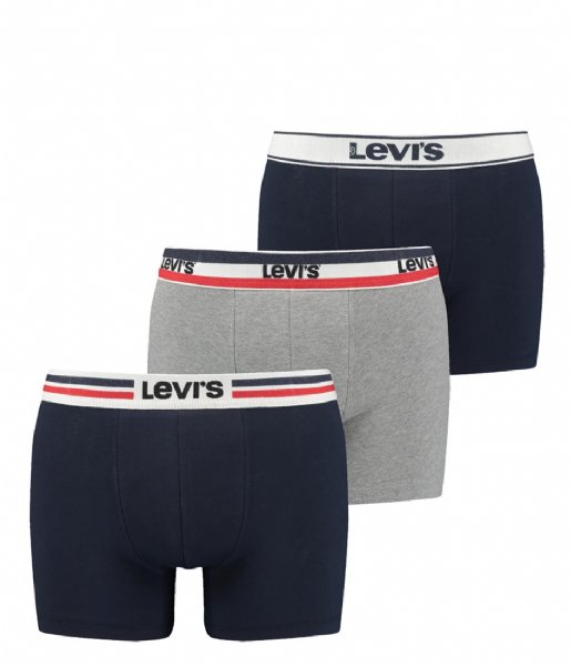 Levi's  Giftbox Iconic Cotton Wb Boxer Brief 3-Pack Navy Grey (001)