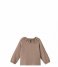 Lil Atelier  Ledolie Long Sleeve Loose Short Shirt Almondine (#A78C7B)