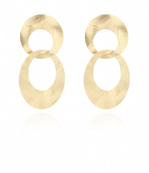 LOTT Gioielli  CL Earring Double Charm Satin Gold Gold plated