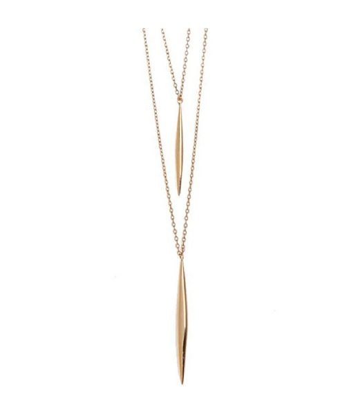 Orelia  Orelia Spear Luxe Multi-row Necklace Pale Gold gold colored