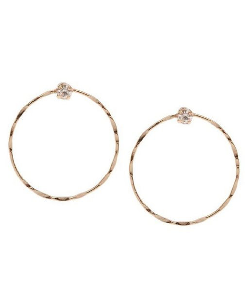 Orelia  Orelia Circle & Crystal Earrings Pale Gold gold colored
