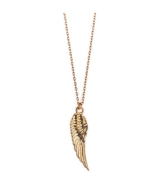 Orelia  Orelia Metal Wing Long Necklace Pale Gold gold colored