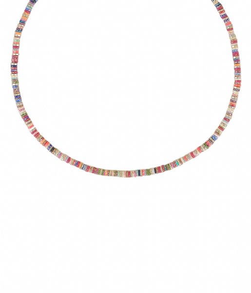 My Jewellery  Multikleur choker glitter kralen goudkleurig (1200)