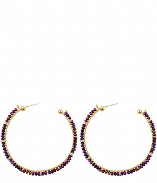 My Jewellery  Beaded Hoops paars (0700)