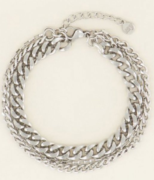 My Jewellery  Driedubbele schakelarmband Zilverkleurig (1500)