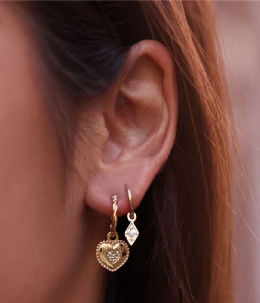 My Jewellery  Parel oorbellen in een ruit goudkleurig (1200)