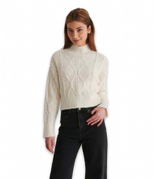 NA-KD  Cable Knitted Sweater Off White