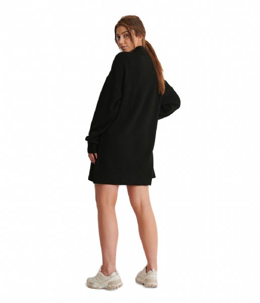 NA-KD  High Knitted Mini Dress Black