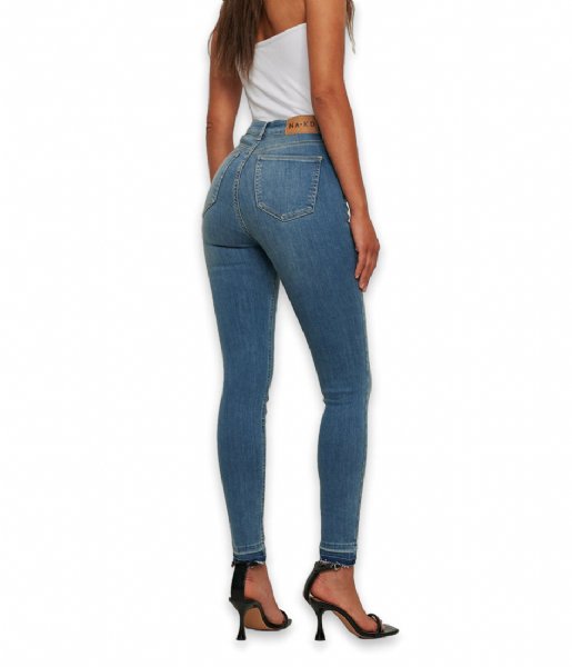 NA-KD  Skinny High Waist Jeans Mid Blue
