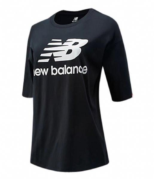 New Balance  NB Essentials Stacked Logo Tee Black (BK)