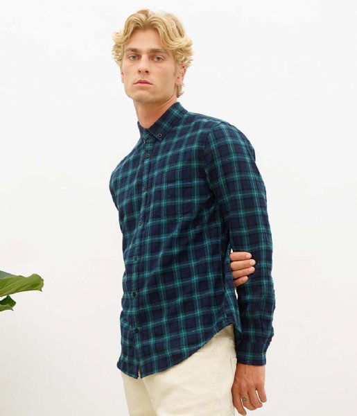 Nowadays  Brushed Check Shirt Sky Captain (670)