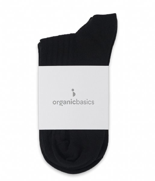 Organic Basics  Organic Cotton Rib Socks 2 pack black