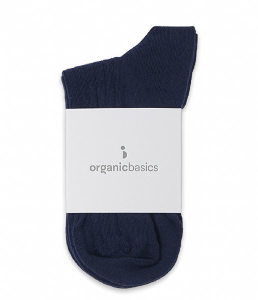 Organic Basics  Organic Cotton Rib Socks 2 pack Navy