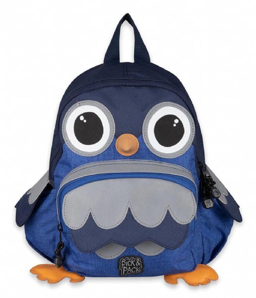 Pick & Pack  Owl Shape Backpack Blue melange