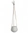Present Time  Hanging pot Skittle ceramic small Leather cord matte white (PT2845WH)