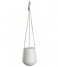 Present Time  Hanging pot Skittle ceramic Leather cord matt white (PT2846WH)