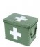 Present Time  Medicine Storage Box Metal W. White Cross M Green (PT2951M)