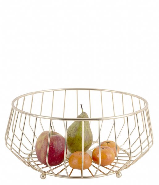 Present Time  Fruit basket Linea Kink iron gold plated (PT3475GD)