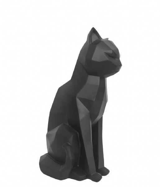 Present Time  Statue Origami Cat sitting polyresin matt black (PT3490BK)