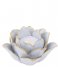 Present Time Lysestage Candle holder Flower big porcelain White (PT3508WH)