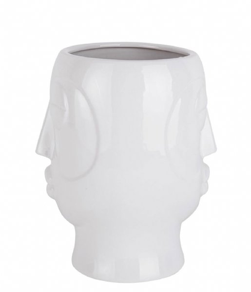 Present Time  Plant pot Mask glazed White (PT3554WH)