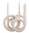 Present Time  Candle holder Rings polyresin Q4-20 Ivory (PT3613WH)