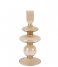 Present Time Lysestage Candle holder Glass Art rings medium Sand Brown (PT3635BR)