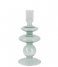 Present Time Lysestage Candle holder Glass Art rings medium Green (PT3635GR)