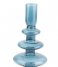 Present Time Lysestage Candle holder Glass Art rings large Dark Blue (PT3636DB)