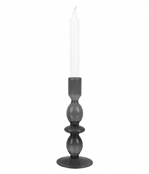 Present Time Lysestage Candle holder Glass Art bubbles Medium Black (PT3637BK)
