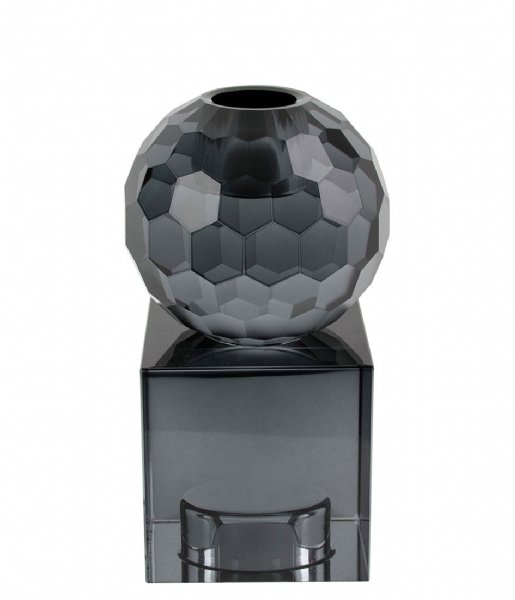 Present Time Lysestage Candle holder Crystal Art medium Squared Black (PT3641BK)