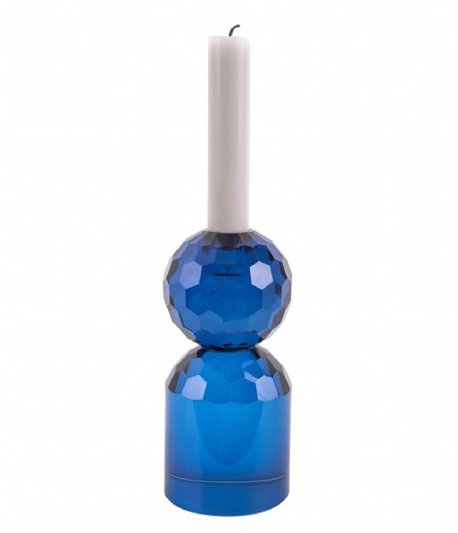 Present Time Lysestage Candle holder Crystal Art large Ball Blue (PT3643BL)