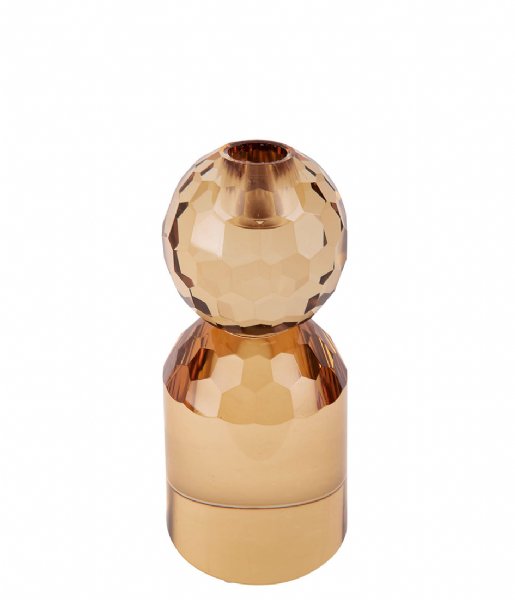 Present Time Lysestage Candle holder Crystal Art large Ball Sand Brown (PT3643SB)