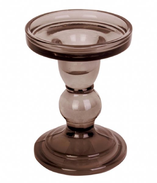 Present Time Lysestage Candle holder Glass Art glass med. Cholocate Brown (PT3732BR)