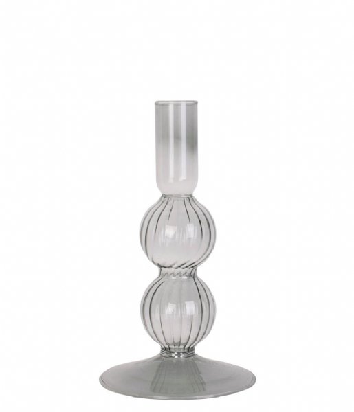 Present Time Lysestage Candle holder Swirl Bubbles glass Black (PT3727BK)